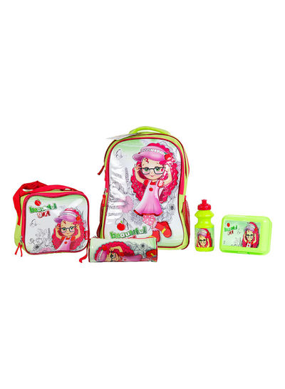 5-Piece School Backpack Set Multicolour Doll
