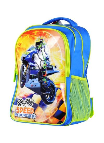 5-Piece School Backpack Set Multicolour Speed Motor Cycle 