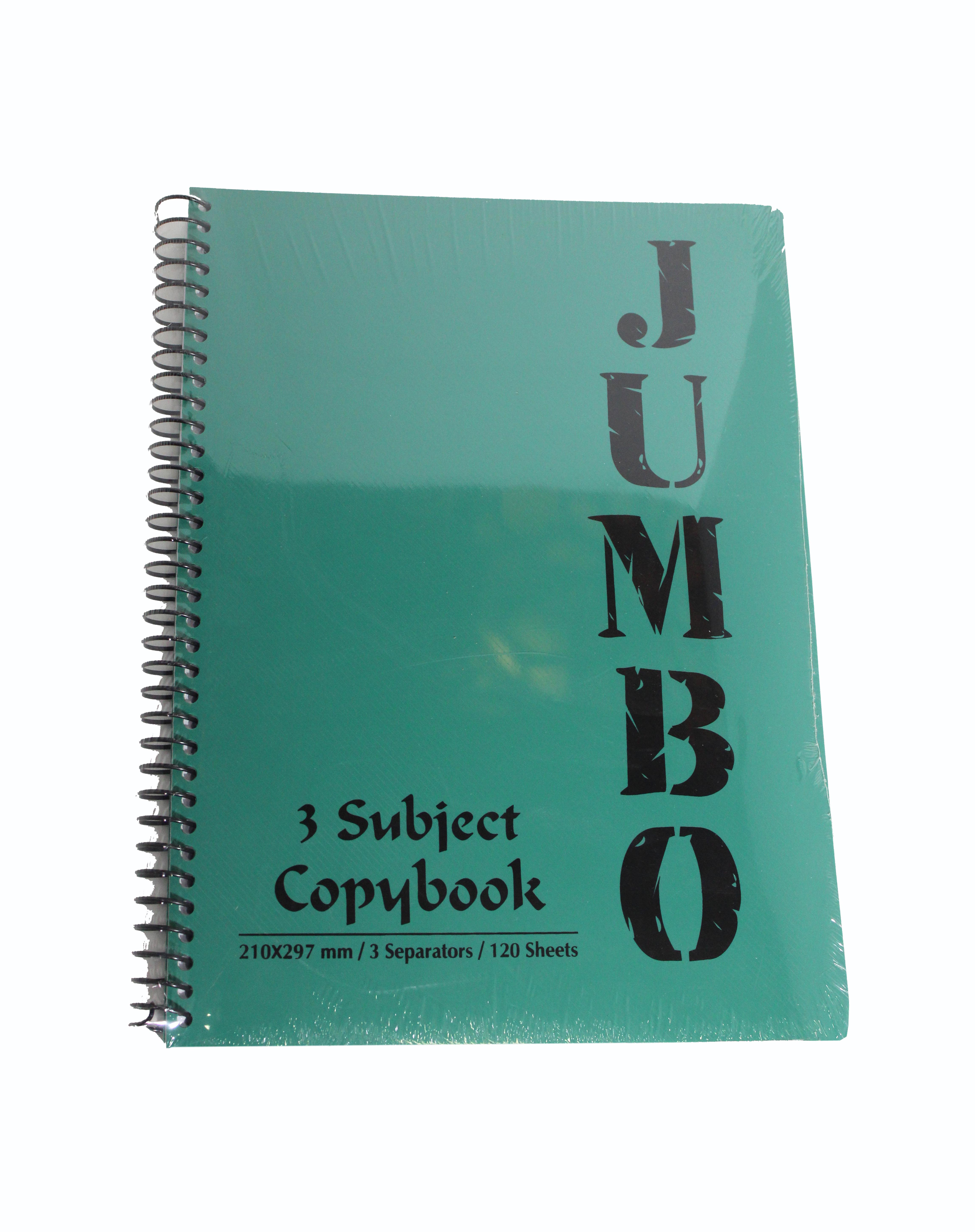 JUMBO 3 SUBJECT COPY BOOK 210*297MM/3 SEPARATORS/120 SHEETS