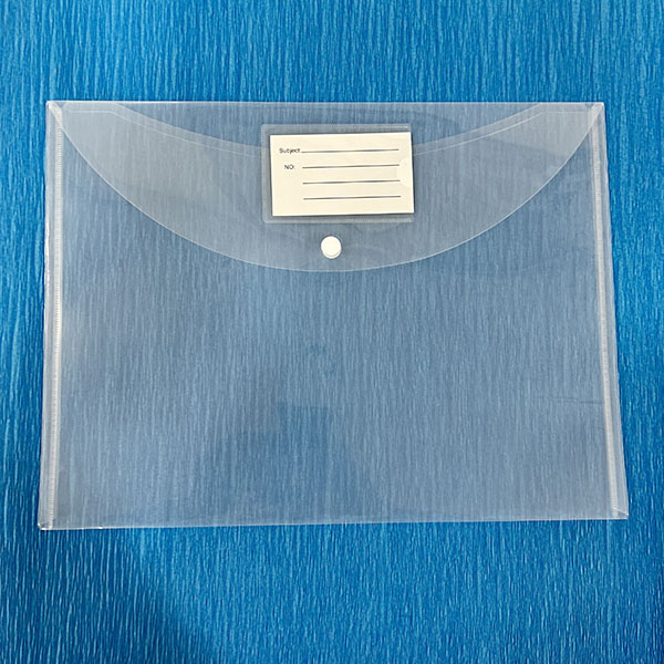 Poly Envelope Folder with Snap Button Closure, Premium Quality Plastic Envelopes,Waterproof Transparent Project Envelope Folder, A4 Letter Size