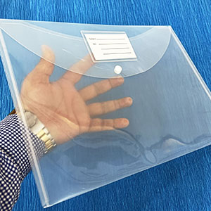 Poly Envelope Folder with Snap Button Closure, Premium Quality Plastic Envelopes,Waterproof Transparent Project Envelope Folder, A4 Letter Size