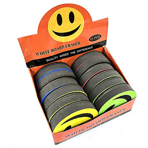 Round Whiteboard Eraser, Multicolor Color, with Magnet strips on back